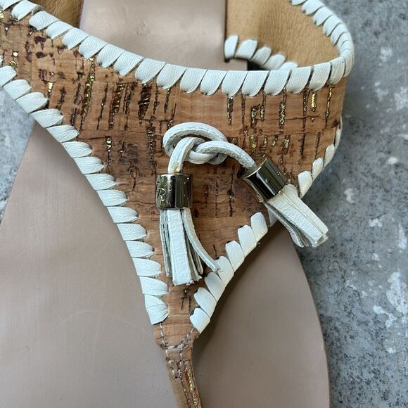 NWOT Jack Rogers photo cork with leather trim, thong flip-flops - Picture 9 of 9